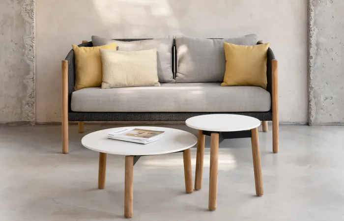Lento lounge 2 seater sofa with coffee tables