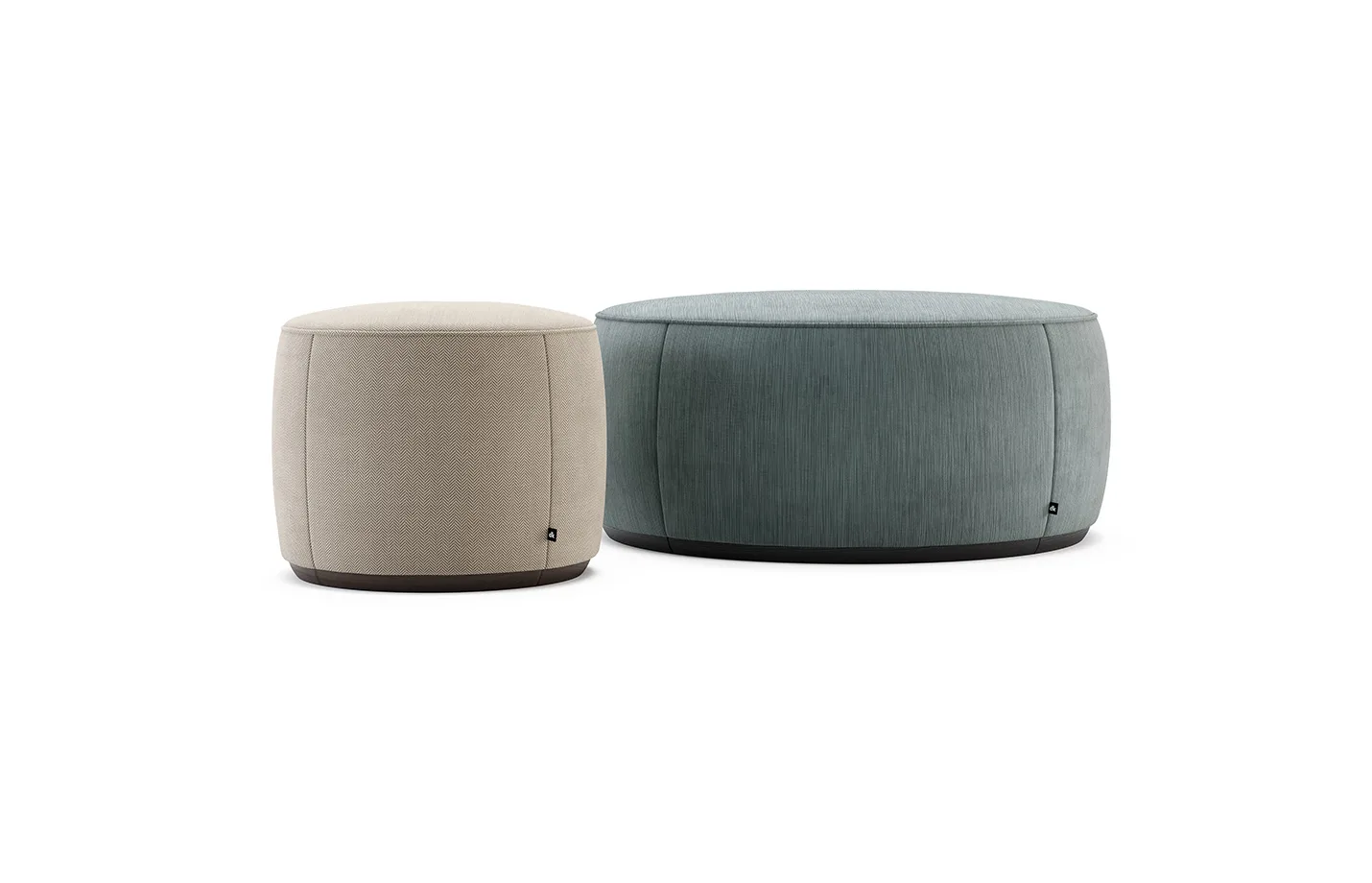 Rachel large Pouf Clarence BS 32 with Rachel small Pouf Verdon 03 fabric 1