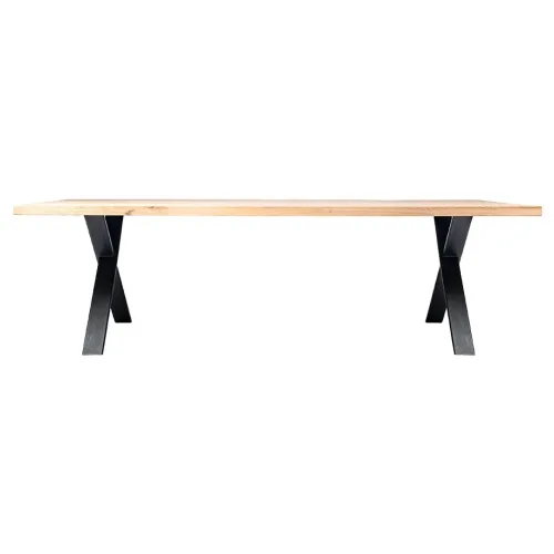 achille oak dining table x base black