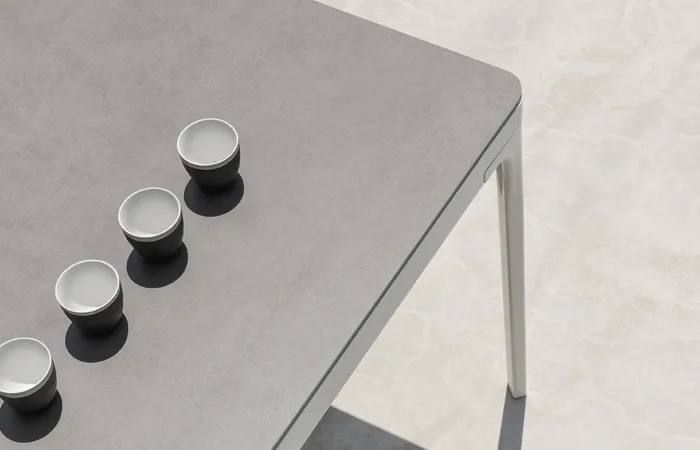 Play rectangualar dining table Ceramic stone graphite ls1