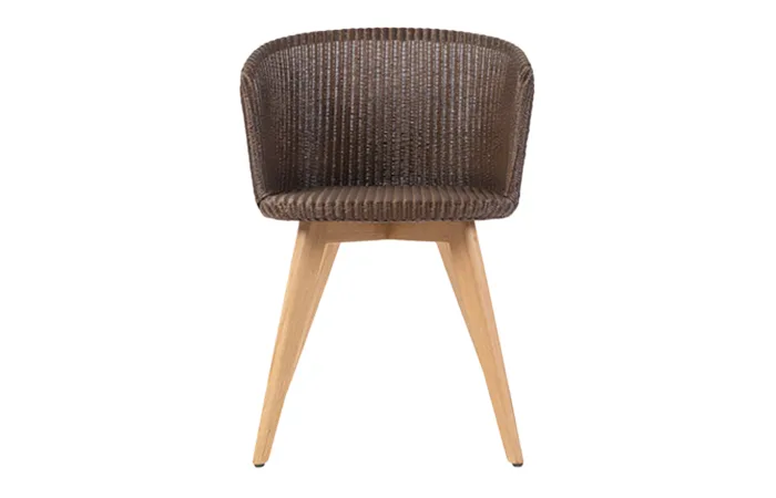 jules dining chair with oak base front view
