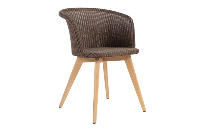 jules dining chair with oak base side view