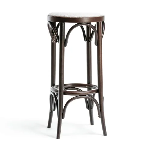 73 Bar stool with seat upholstered black beech wood 1